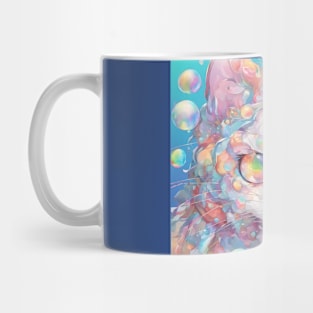 Cat soap bubbles and rainbows Mug